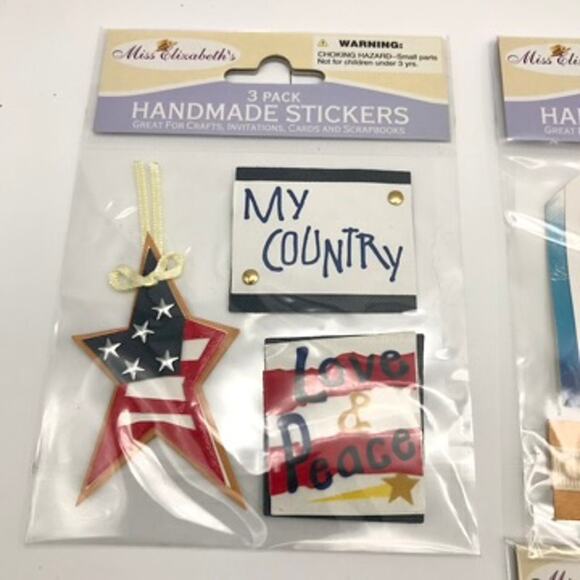 Set of 16 Miss Elizabeth's Handmade & Crystal Stickers Scrap Booking Packets - Picture 2 of 16